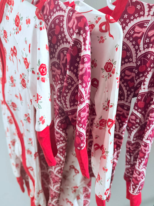 Red Floral Two Piece Set